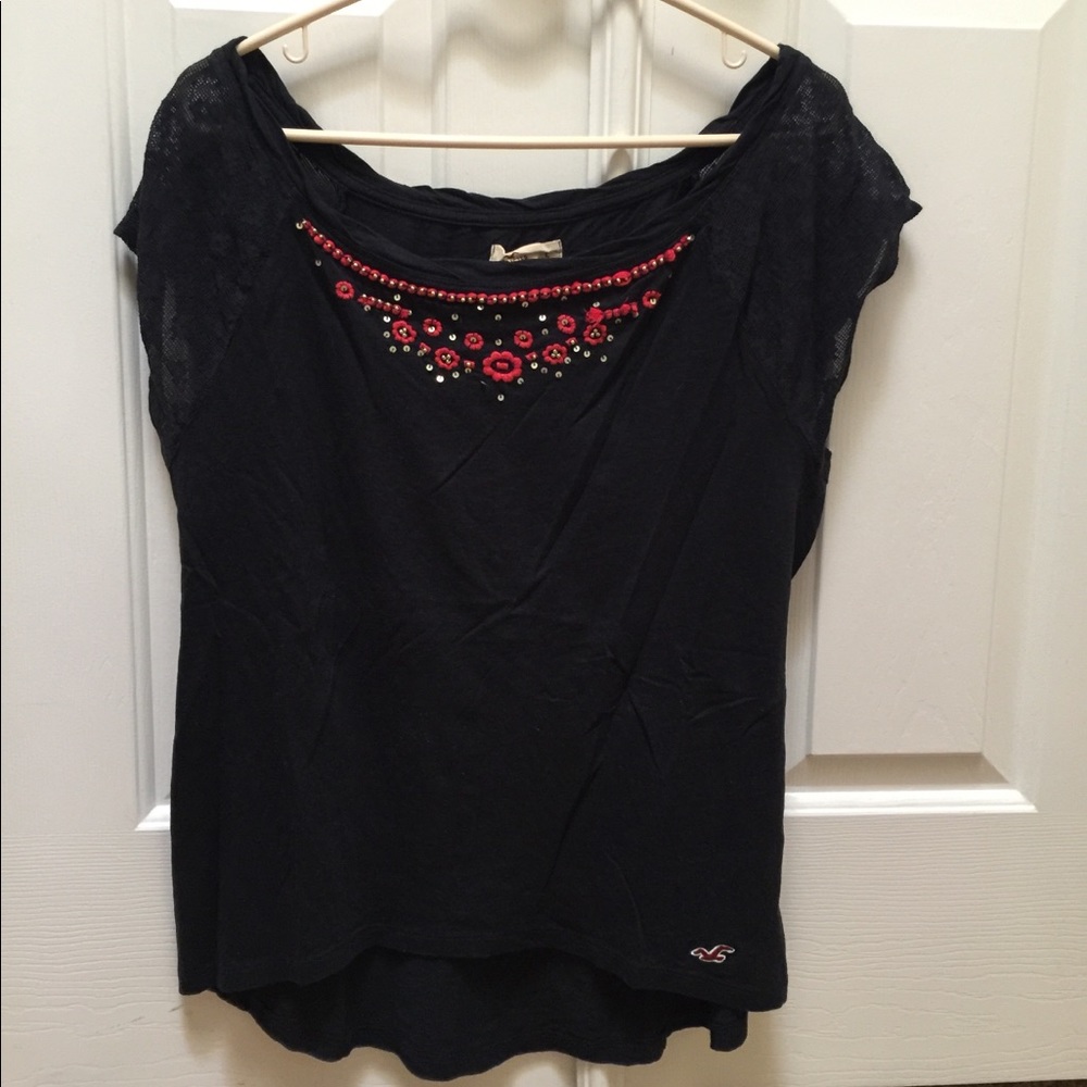 Hollister navy blue short sleeve t-shirt